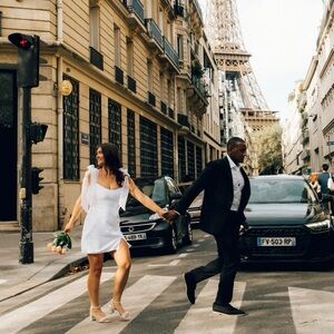 White mini dress with bow straps